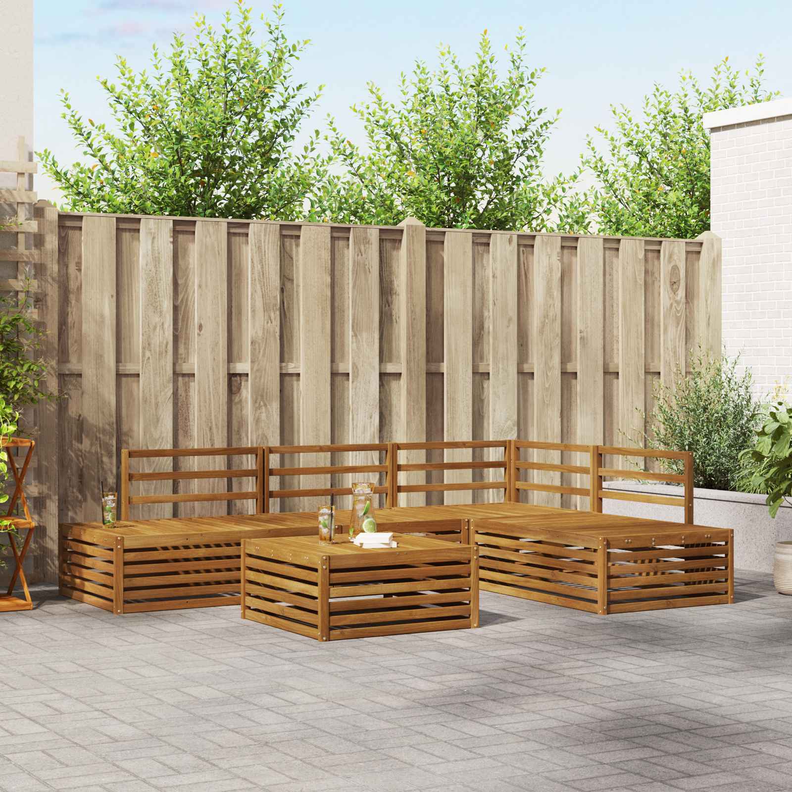 Set vanjskih sofa 5 Komad Prirodna Čvrsto drvo akacije