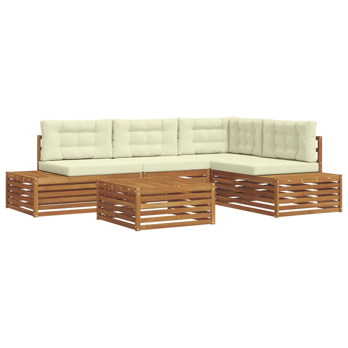 Set vanjskih sofa s jastukom 5 Komad Prirodna i krem
