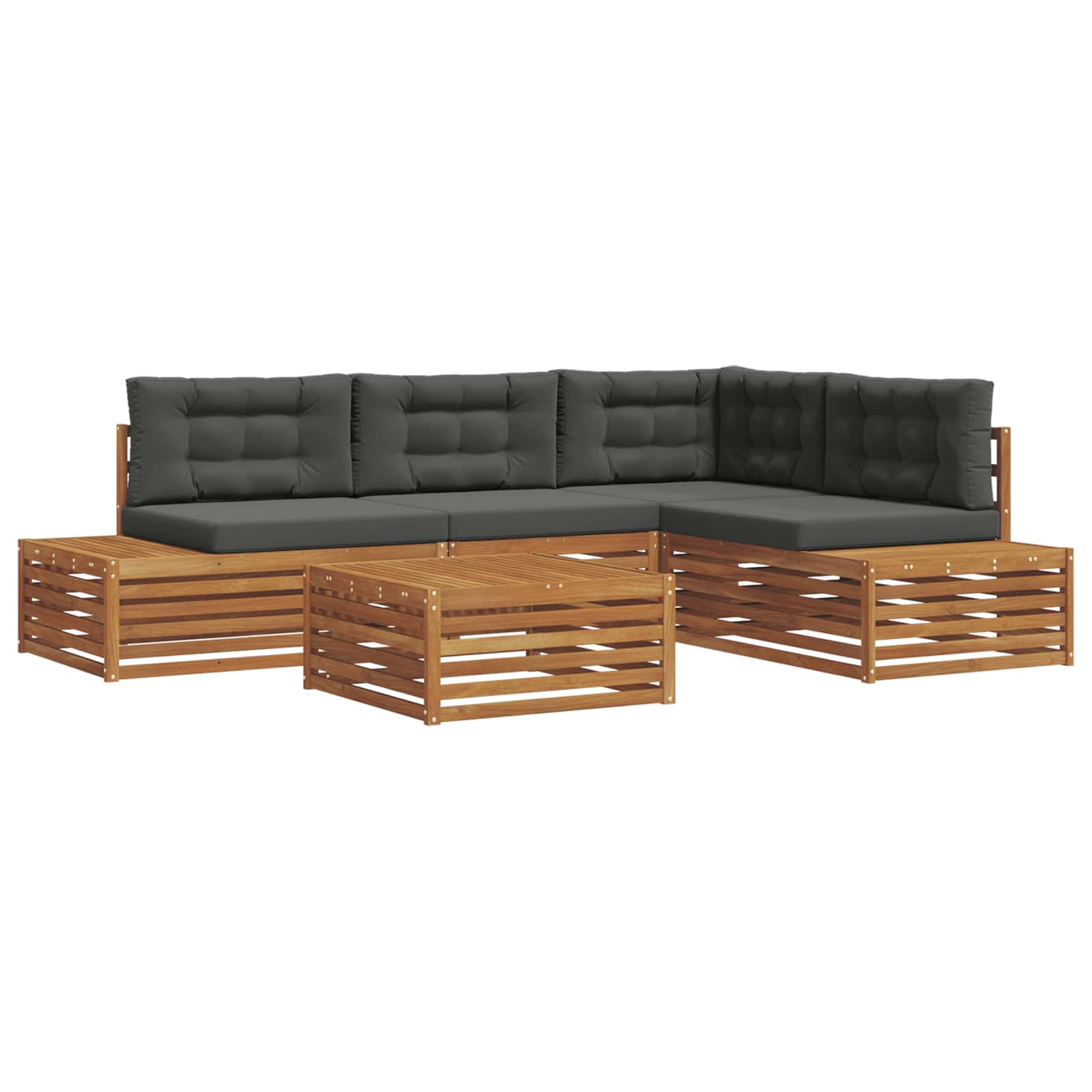 Set vanjskih sofa s jastukom 5 Komad Prirodna i antracit
