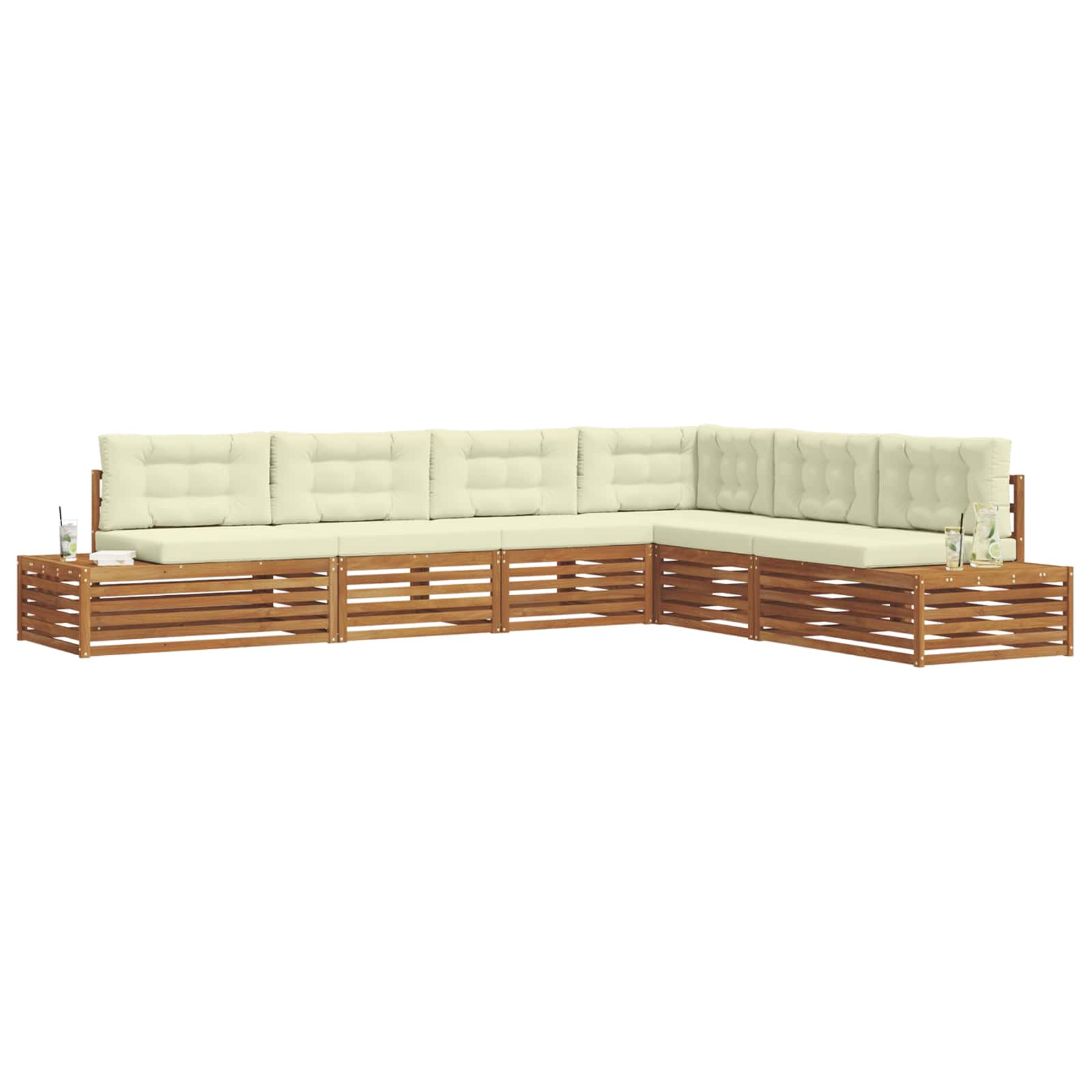 Set vanjskih sofa s jastukom 6 Komad Prirodna i krem