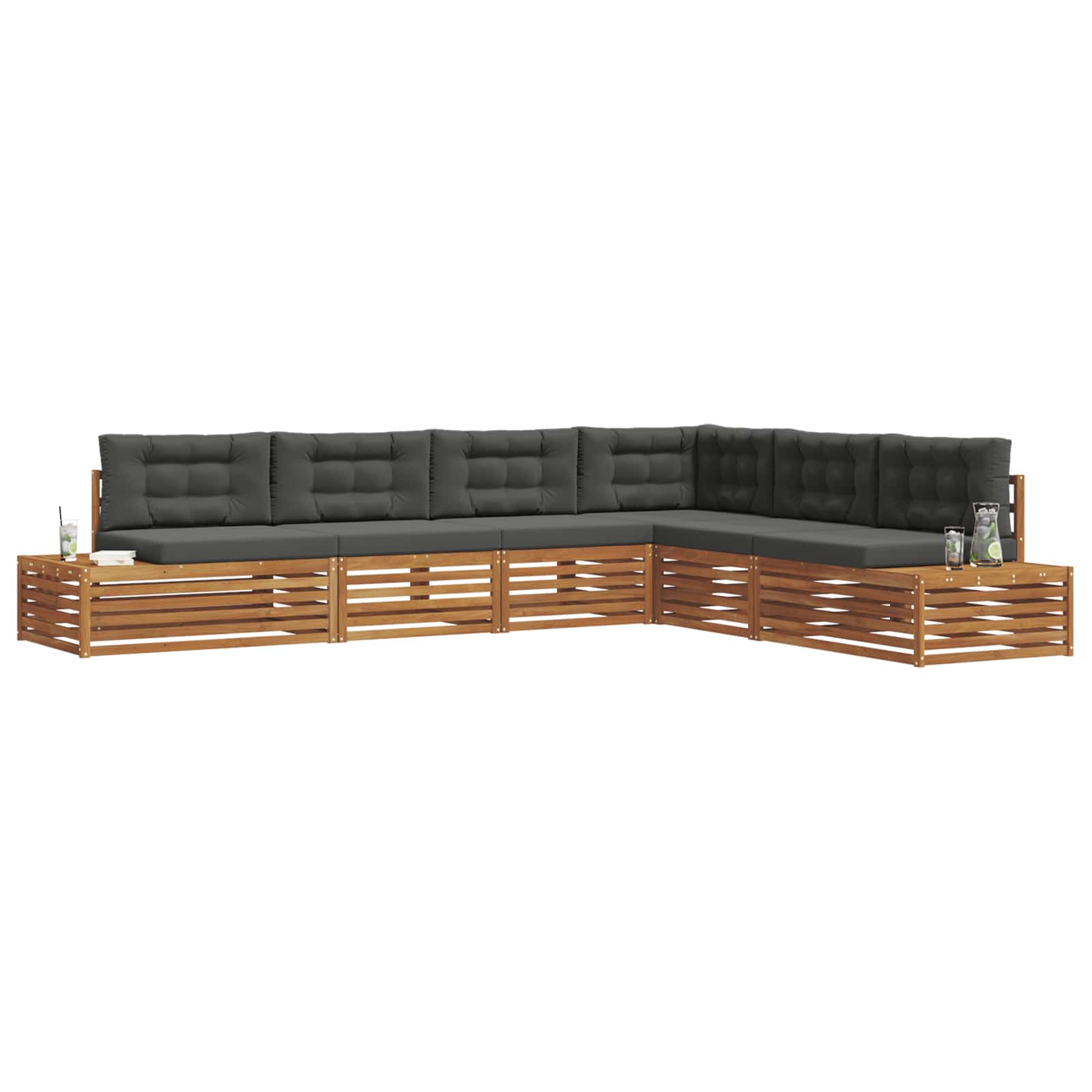 Set vanjskih sofa s jastukom 6 Komad Prirodna i antracit