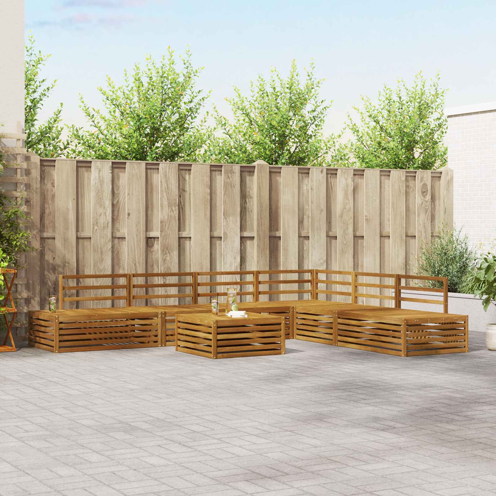 Set vanjskih sofa 7 Komad Prirodna Čvrsto drvo akacije