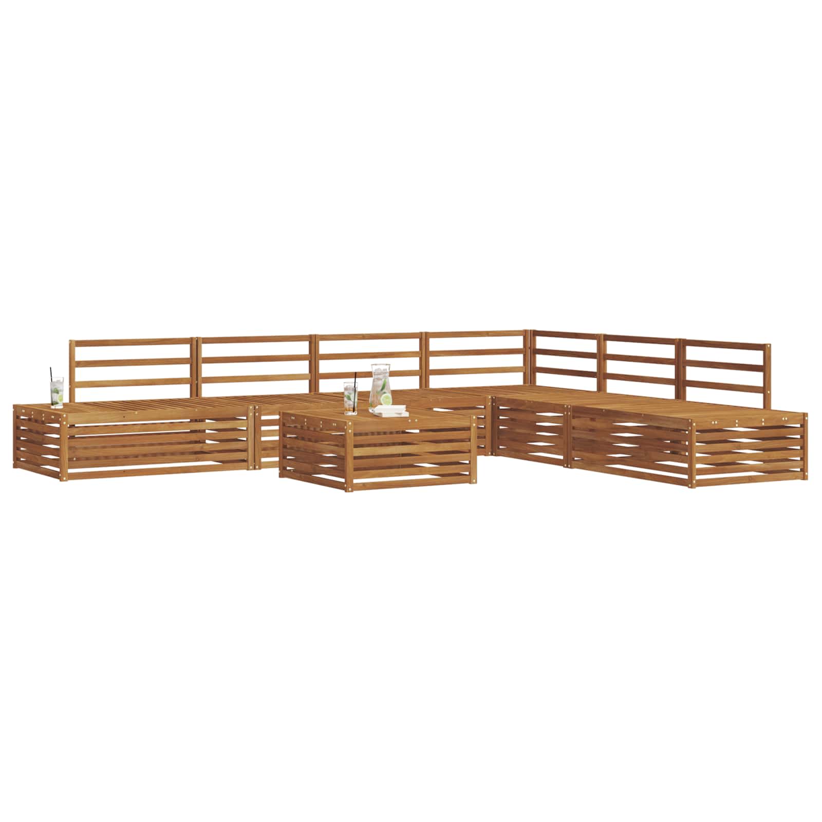 Set vanjskih sofa 7 Komad Prirodna Čvrsto drvo akacije