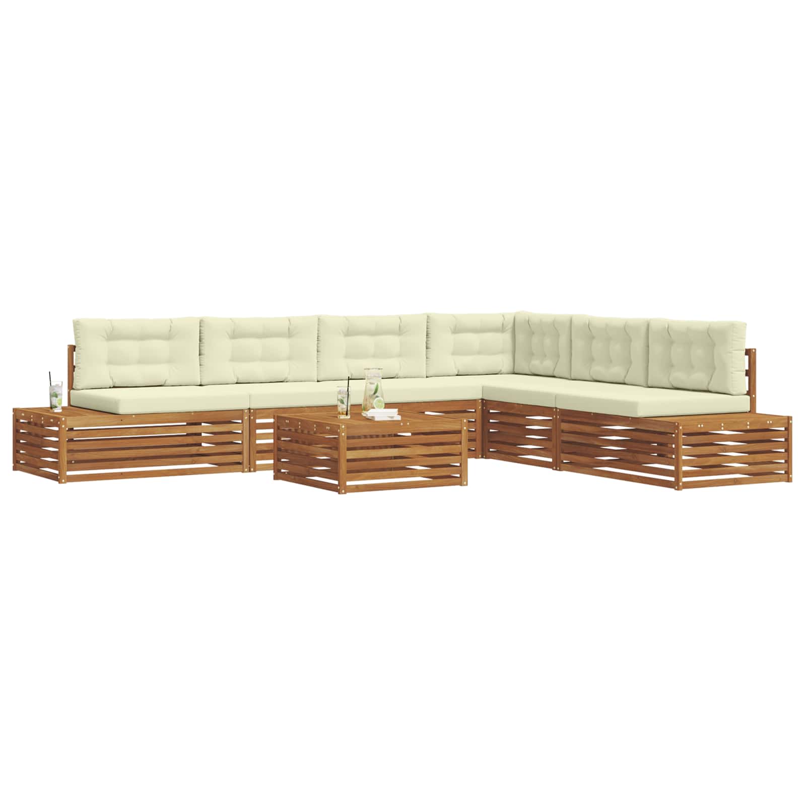 Set vanjskih sofa s jastukom 7 Komad Prirodna i krem
