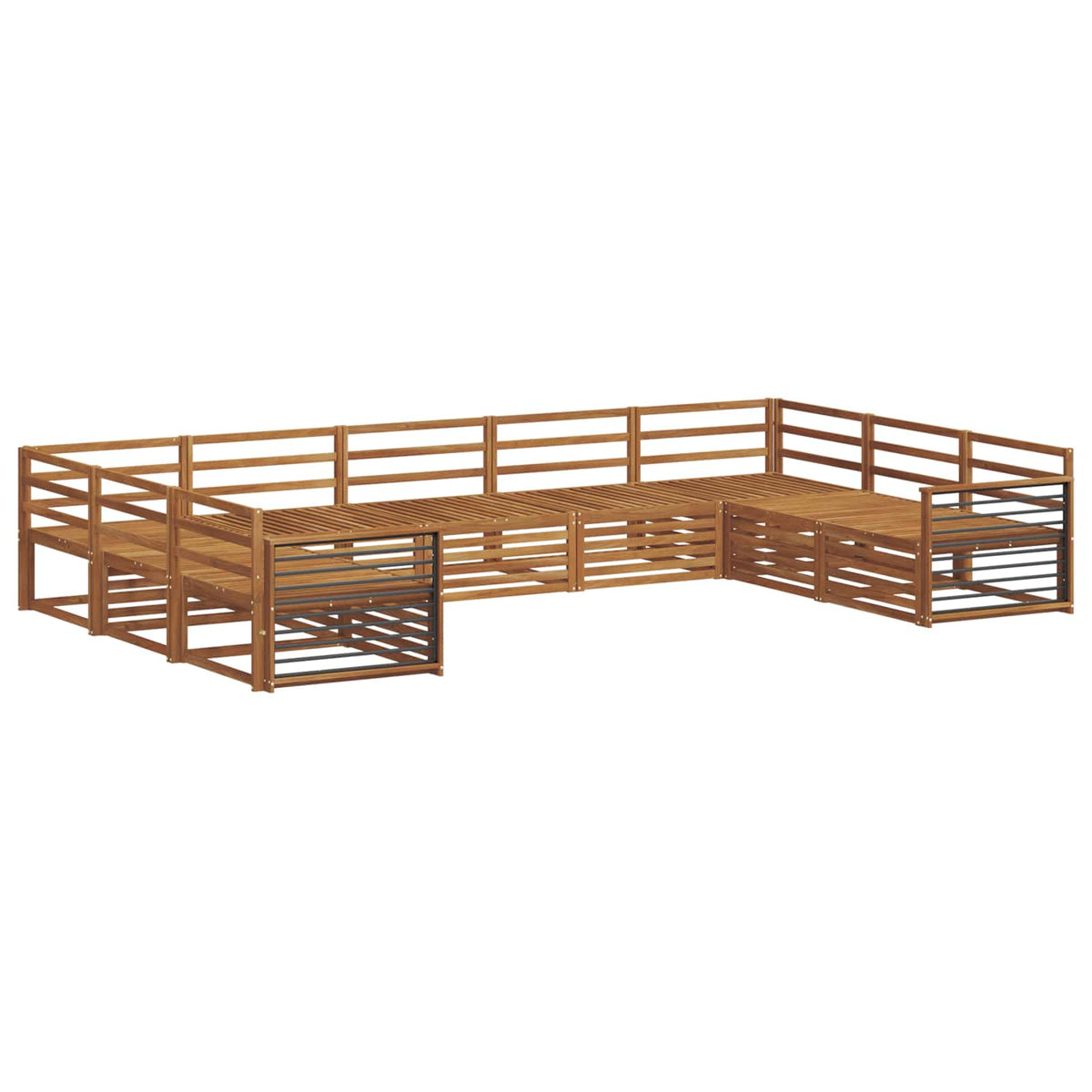 Set vanjskih sofa 9 kom. Prirodna Čvrsto drvo akacije