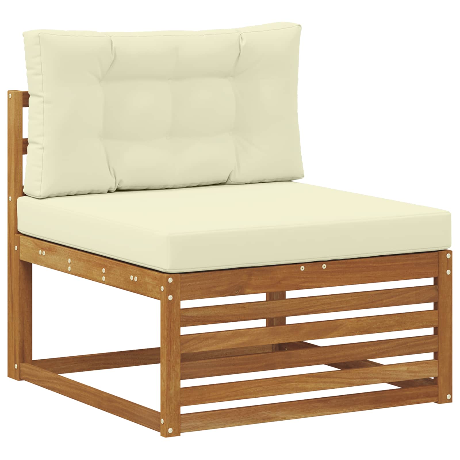 Set vanjskih sofa 10 pcs Prirodna i krem Čvrsto drvo akacije