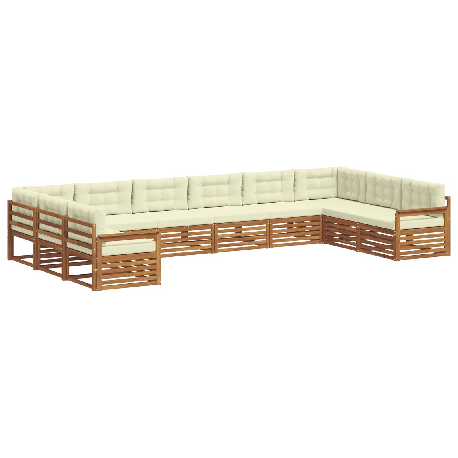 Setovi sofa 8 pcs Prirodna i krem Čvrsto drvo akacije