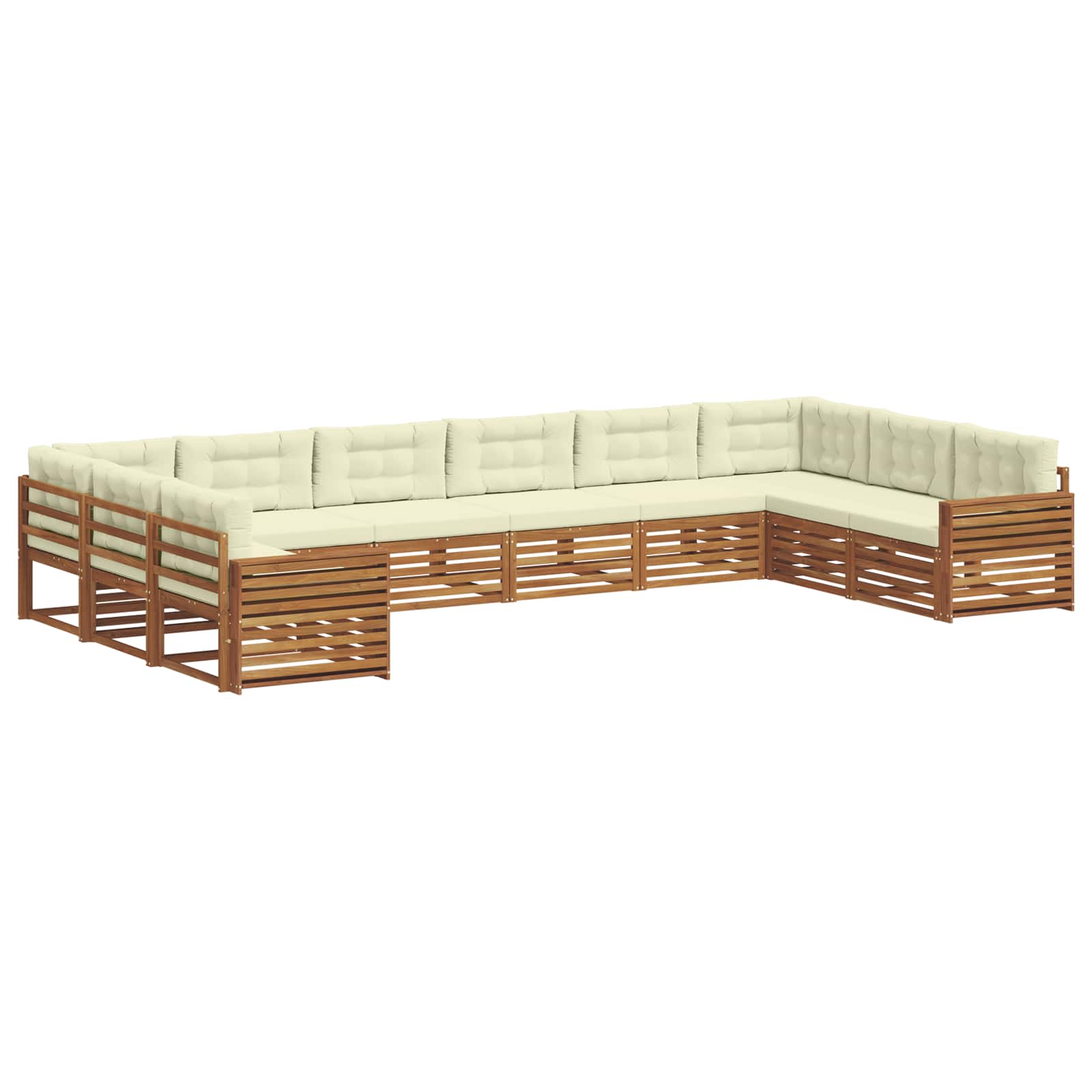 Setovi sofa 8 pcs Prirodna i krem Čvrsto drvo akacije