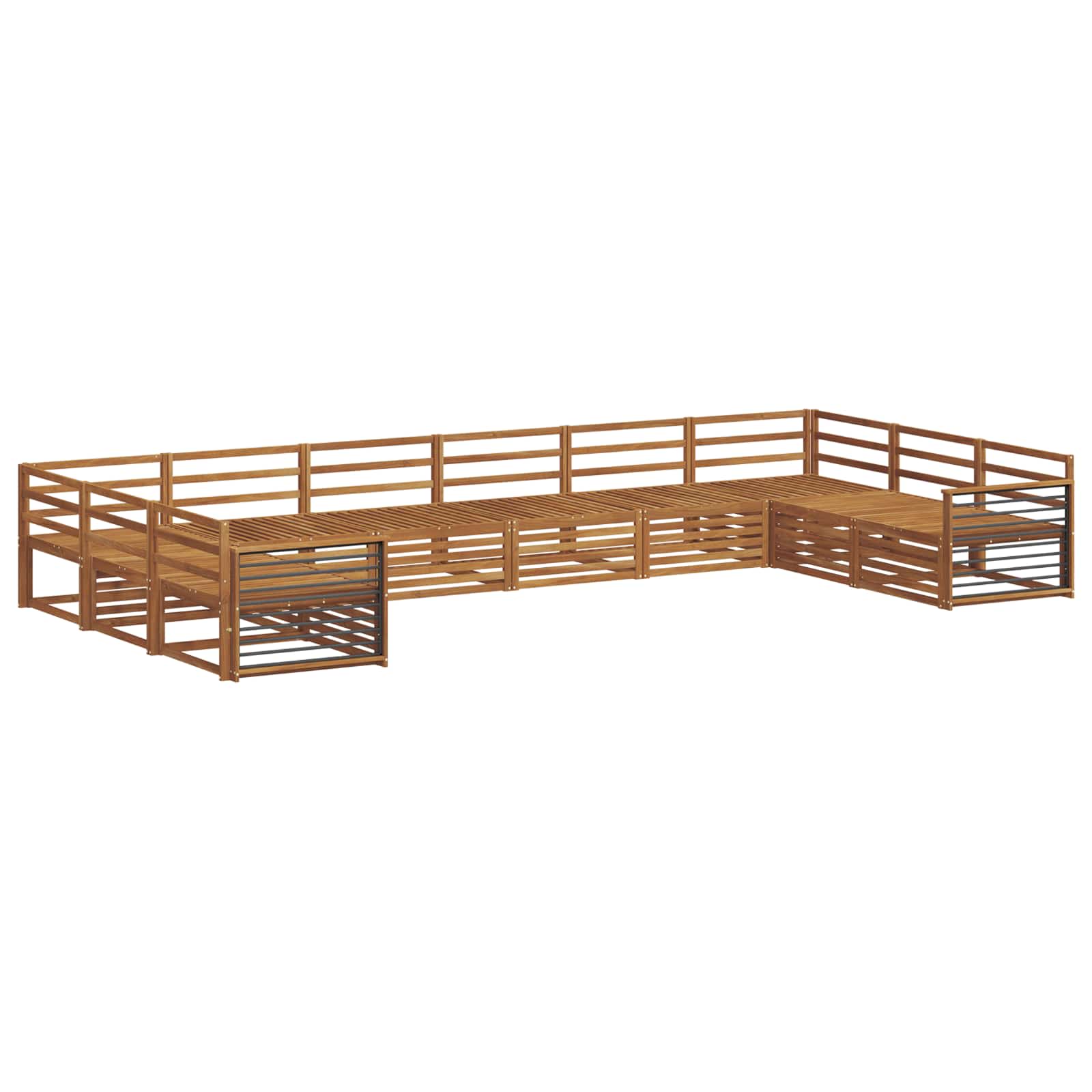 Setovi sofa 10 pcs Prirodna Čvrsto drvo akacije