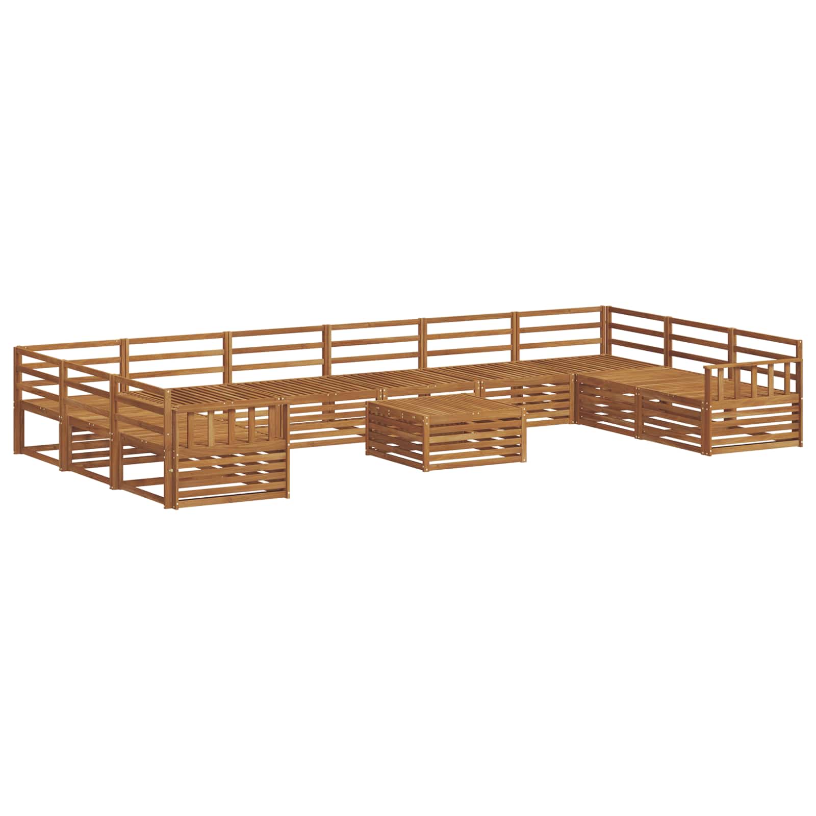 Setovi sofa 11 pcs Prirodna Čvrsto drvo akacije