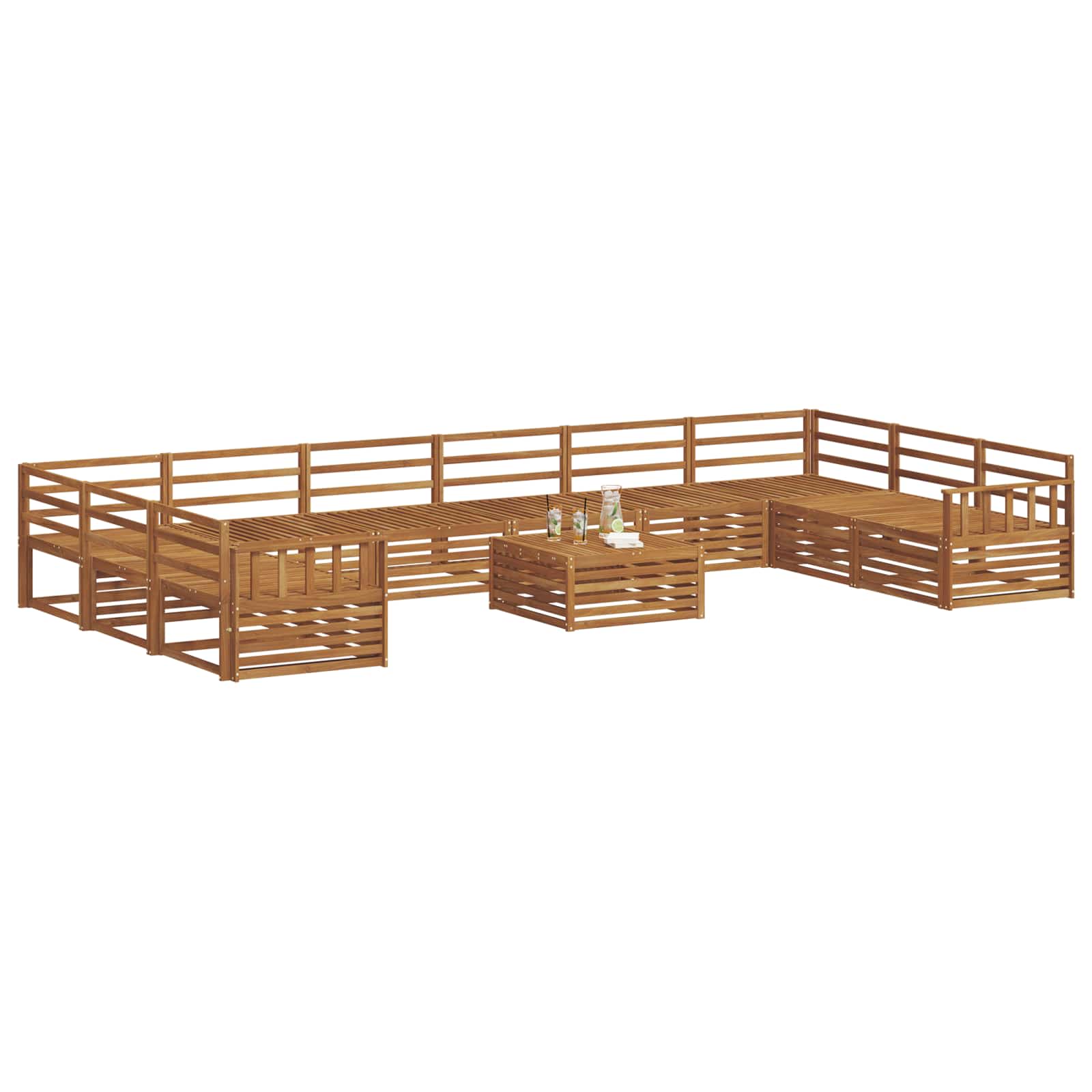 Setovi sofa 11 pcs Prirodna Čvrsto drvo akacije
