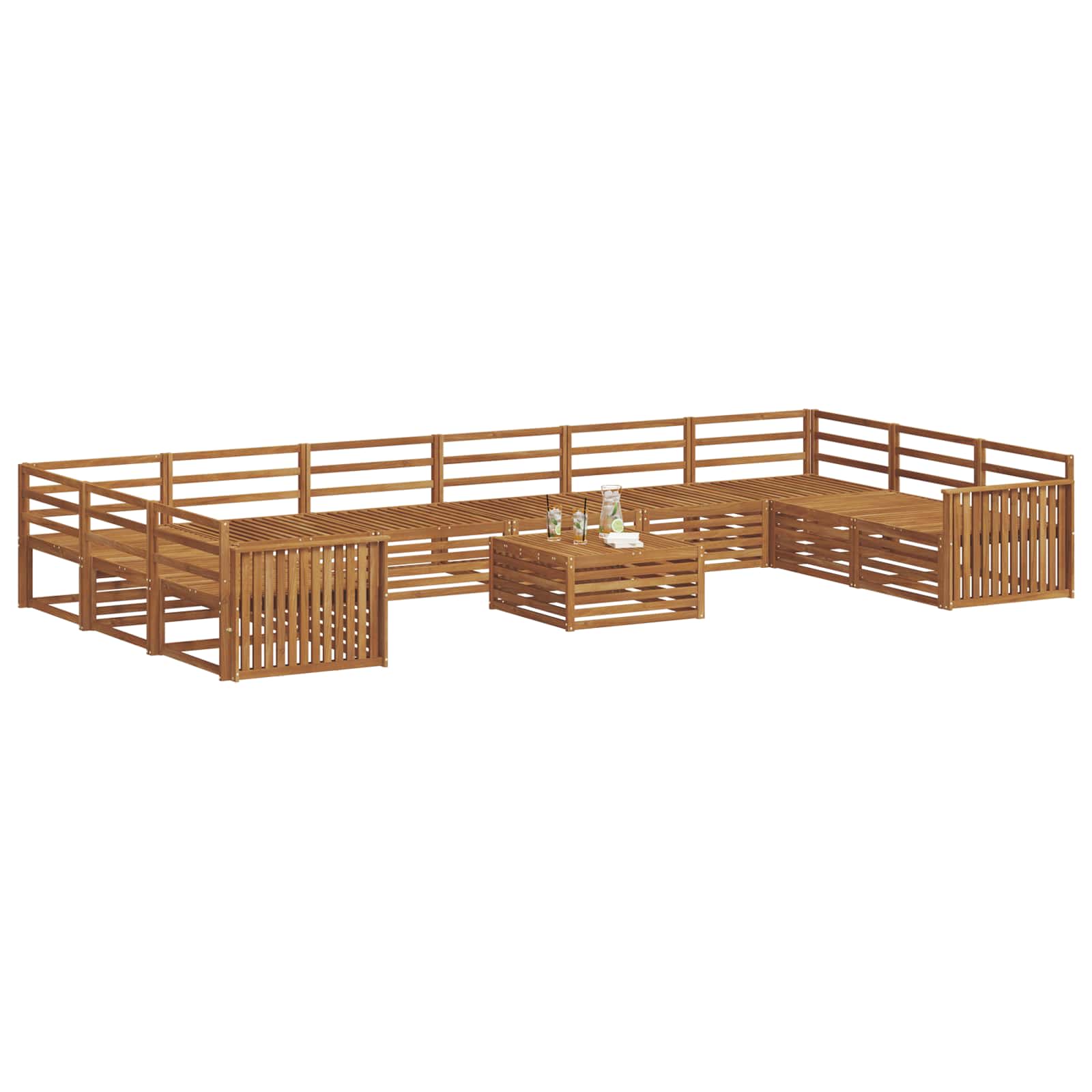 Setovi sofa 11 pcs Prirodna Čvrsto drvo akacije