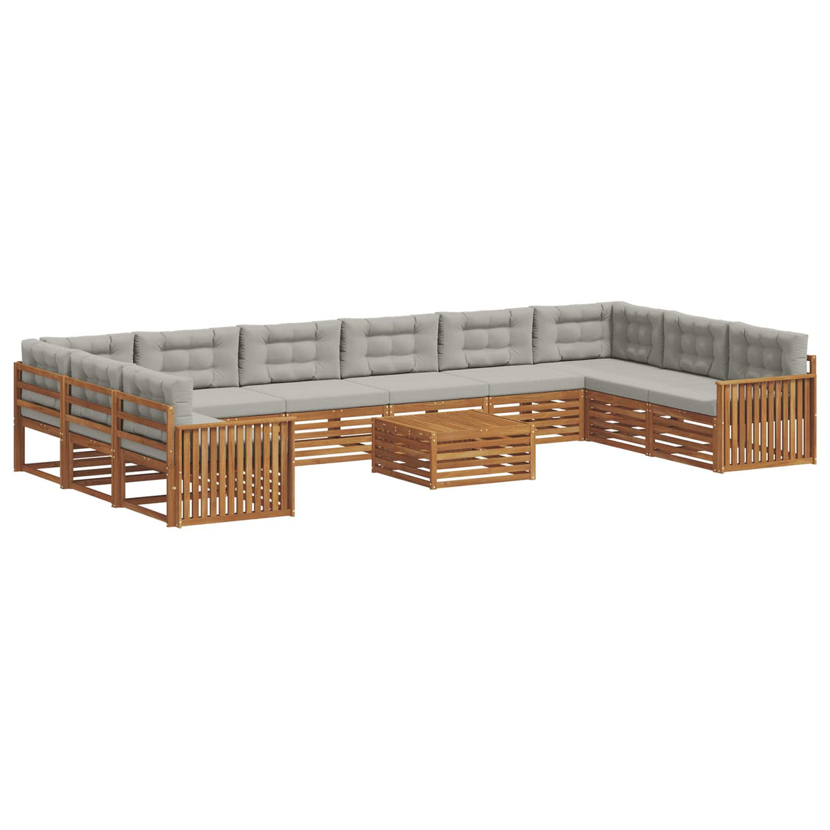 Setovi sofa 11 kom. Prirodna i svijetlo siva