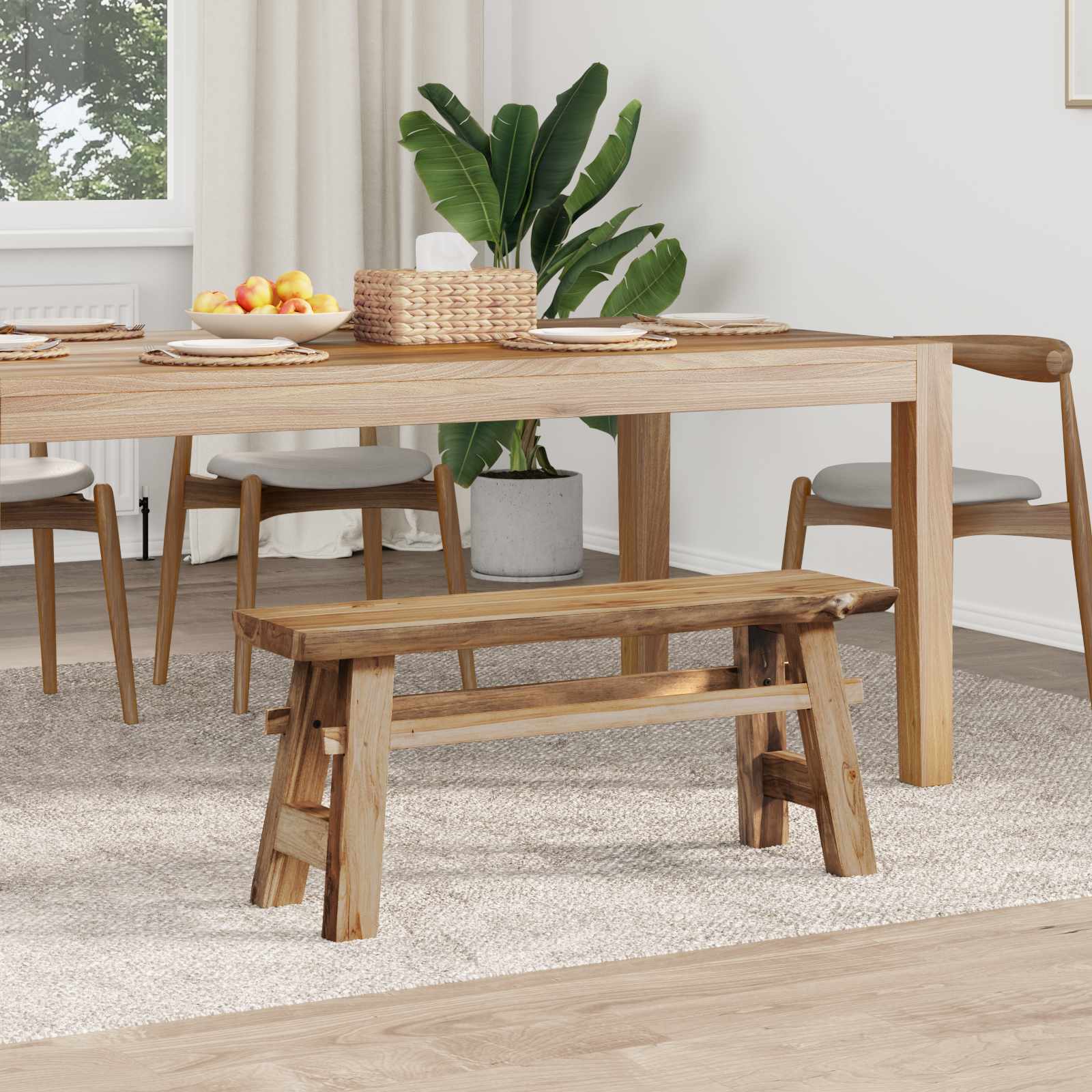 klupa Prirodna 100 x 29 x 43,5 cm Čvrsto teak drvo