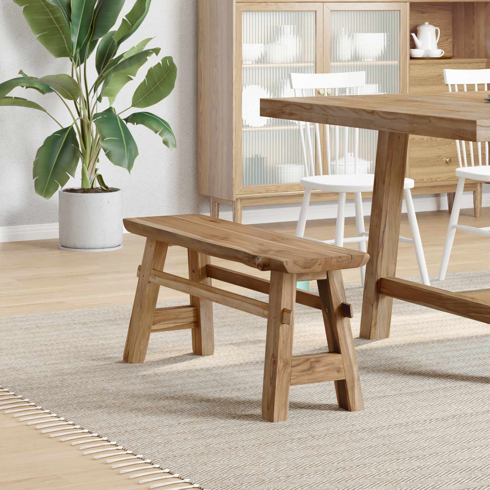 klupa Prirodna 100 x 29 x 43,5 cm Čvrsto teak drvo