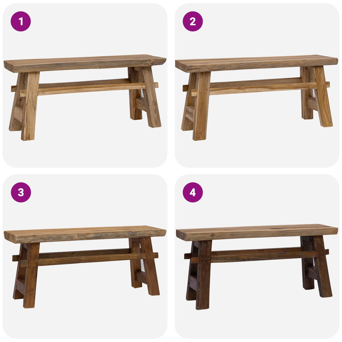 klupa Prirodna 100 x 29 x 43,5 cm Čvrsto teak drvo