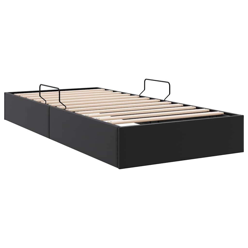 Krevet s od storage s pohranom Crna 100 x 190 cm Umjetna koža