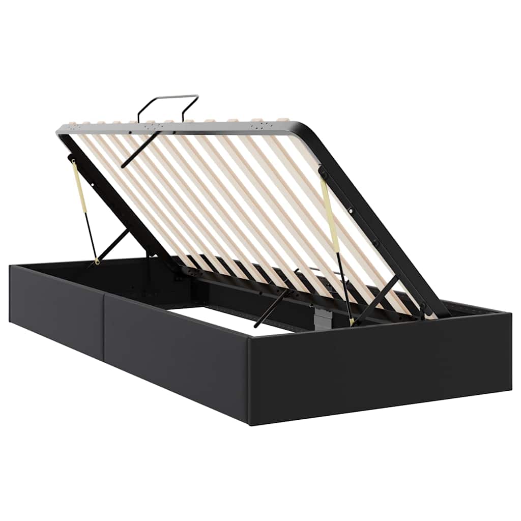 Krevet s od storage s pohranom Crna 100 x 190 cm Umjetna koža