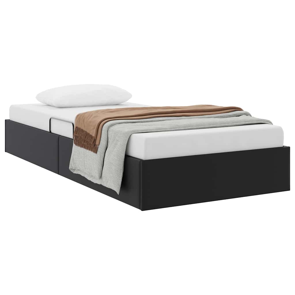 Krevet s od storage s pohranom Crna 100 x 190 cm Umjetna koža