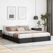 Krevet s od storage s pohranom Crna 193 x 203 cm Umjetna koža