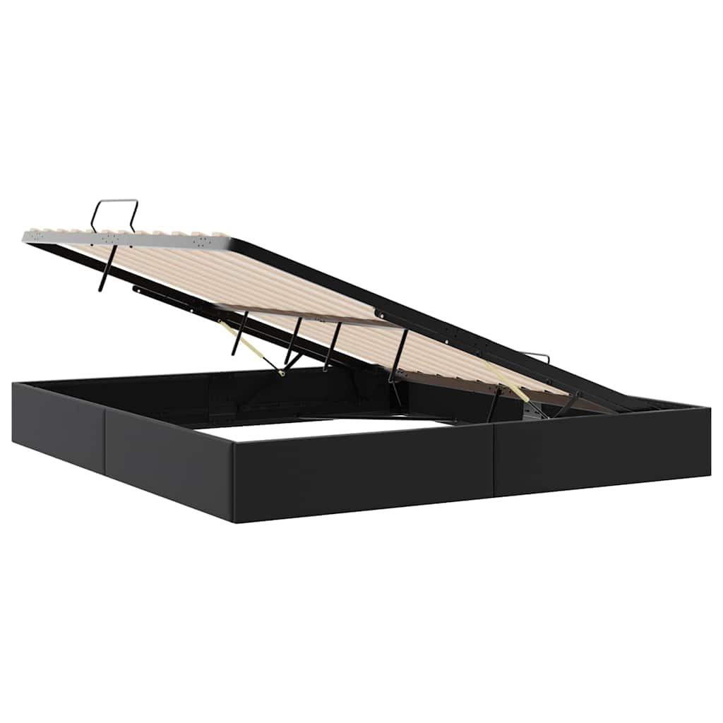 Krevet s od storage s pohranom Crna 193 x 203 cm Umjetna koža