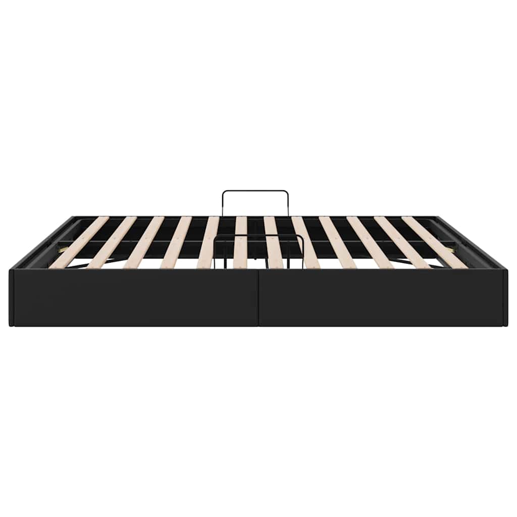 Krevet s od storage s pohranom Crna 193 x 203 cm Umjetna koža