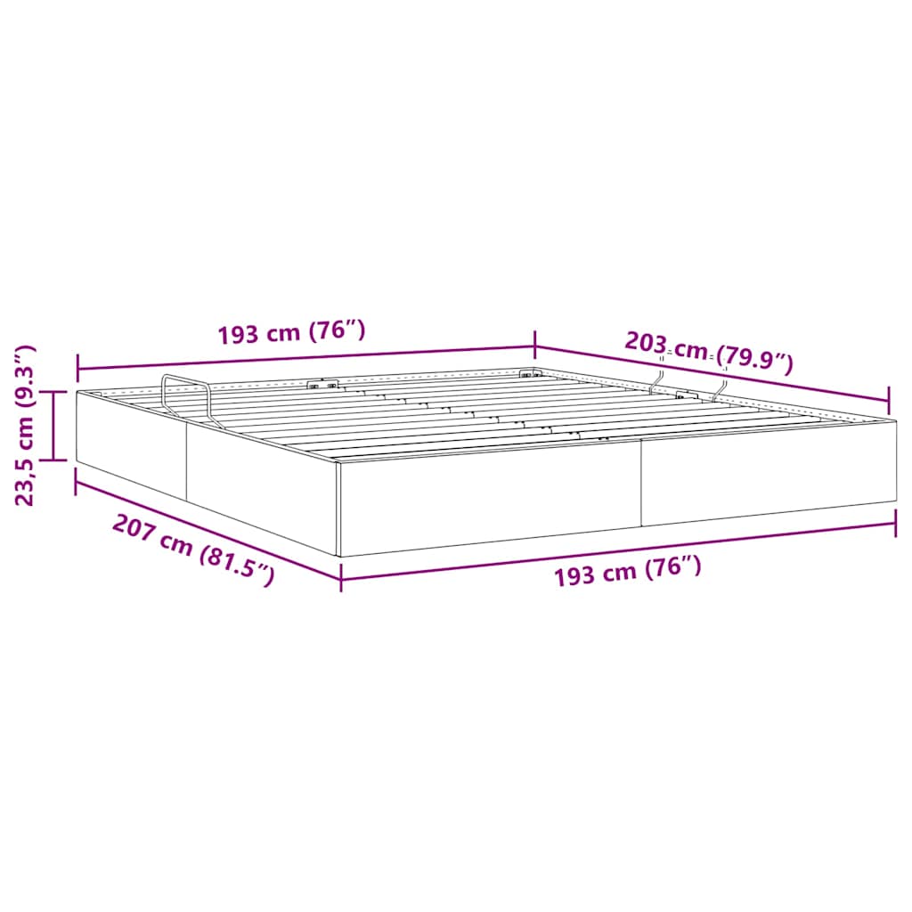 Krevet s od storage s pohranom Crna 193 x 203 cm Umjetna koža