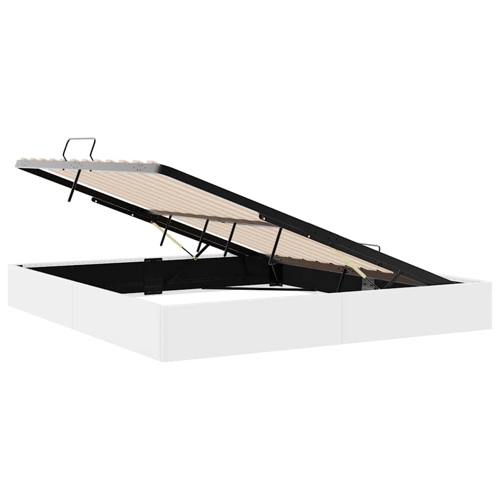 Krevet s od storage Čista bijela 183 x 213 cm Umjetna koža