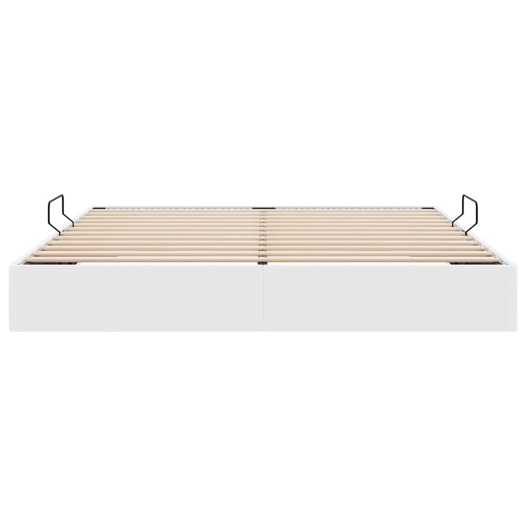 Krevet s od storage Čista bijela 183 x 213 cm Umjetna koža