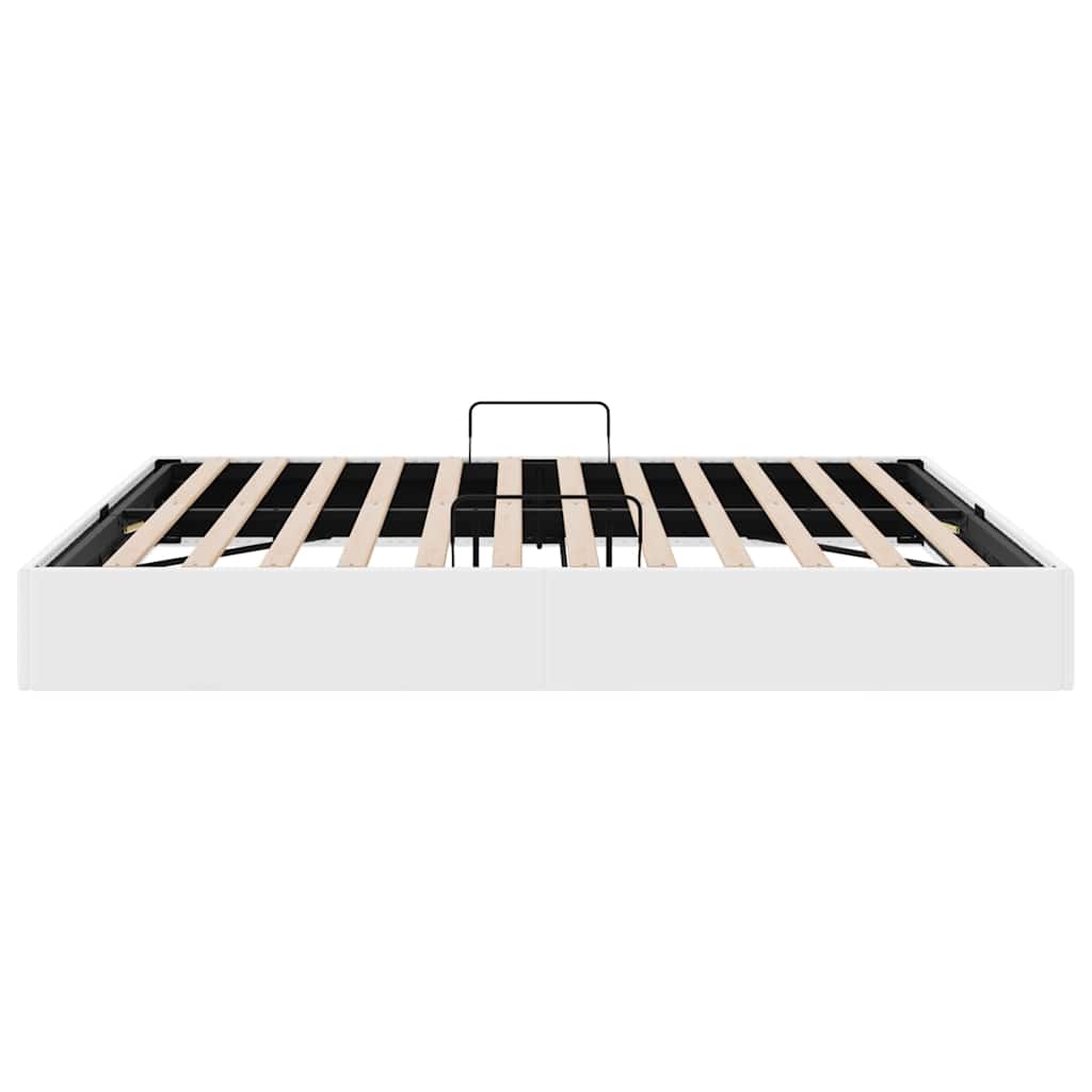 Krevet s od storage Čista bijela 183 x 213 cm Umjetna koža