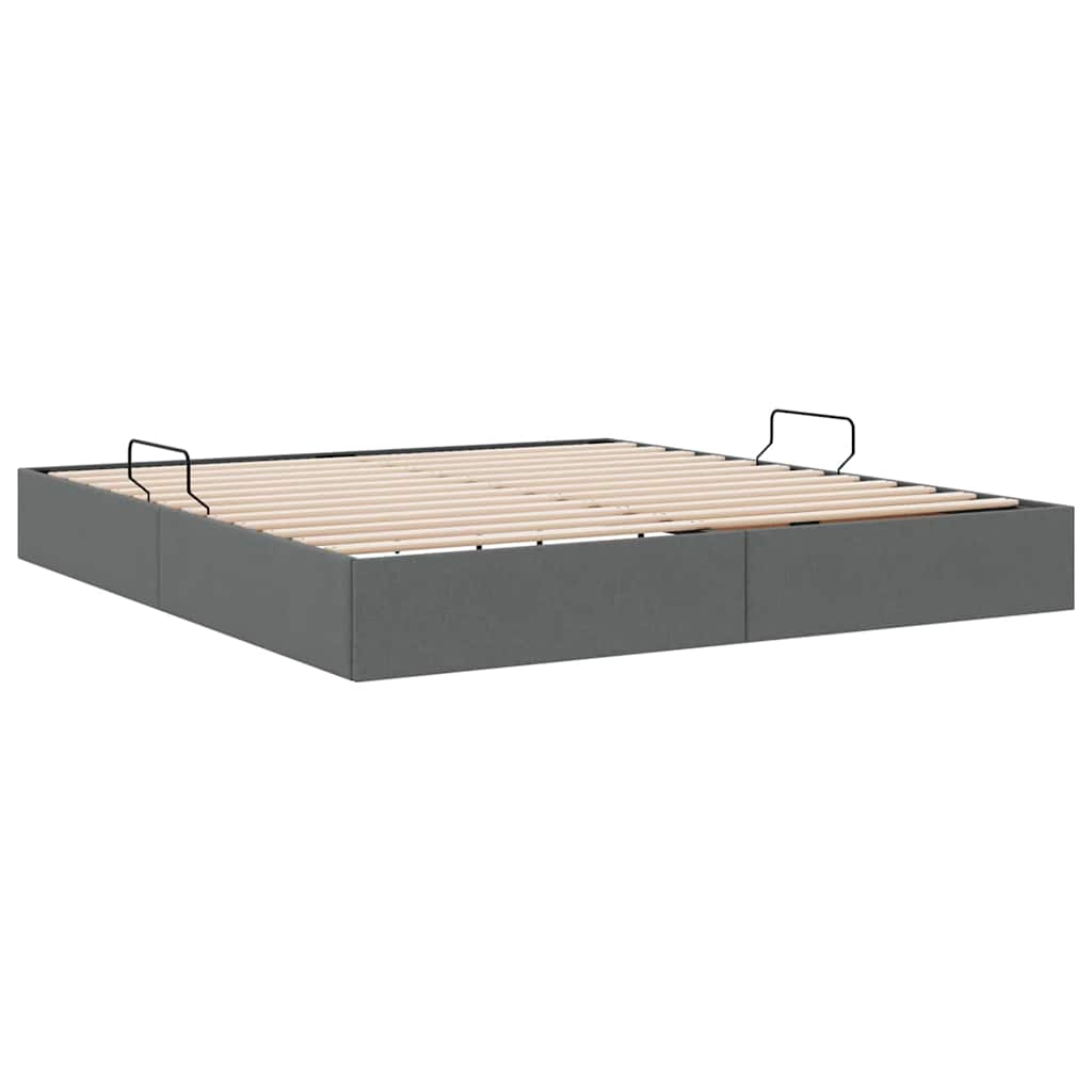 Krevet s od storage s pohranom Tamno siva 180 x 200 cm tkanina