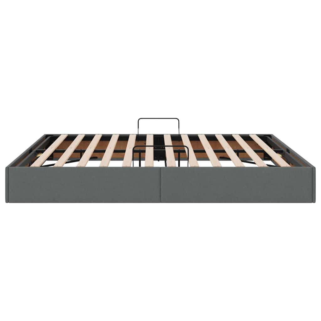Krevet s od storage s pohranom Tamno siva 180 x 200 cm tkanina