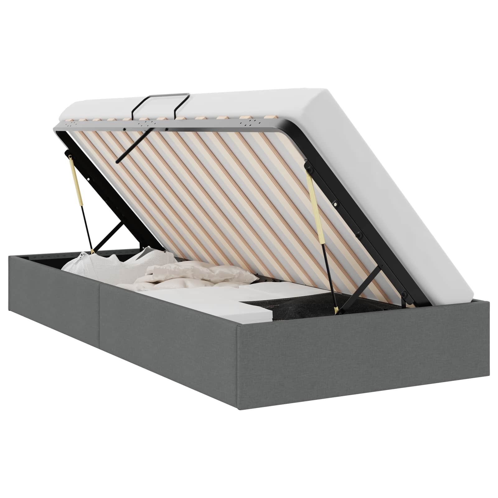 Krevet s od storage s pohranom Tamnosiva 100 x 190 cm Tkanina