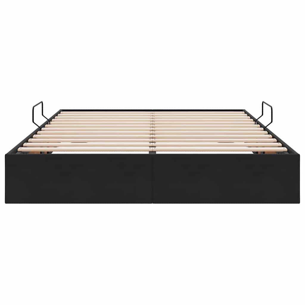 Krevet s od storage s uzglavljem Crna 135 x 190 cm Baršun