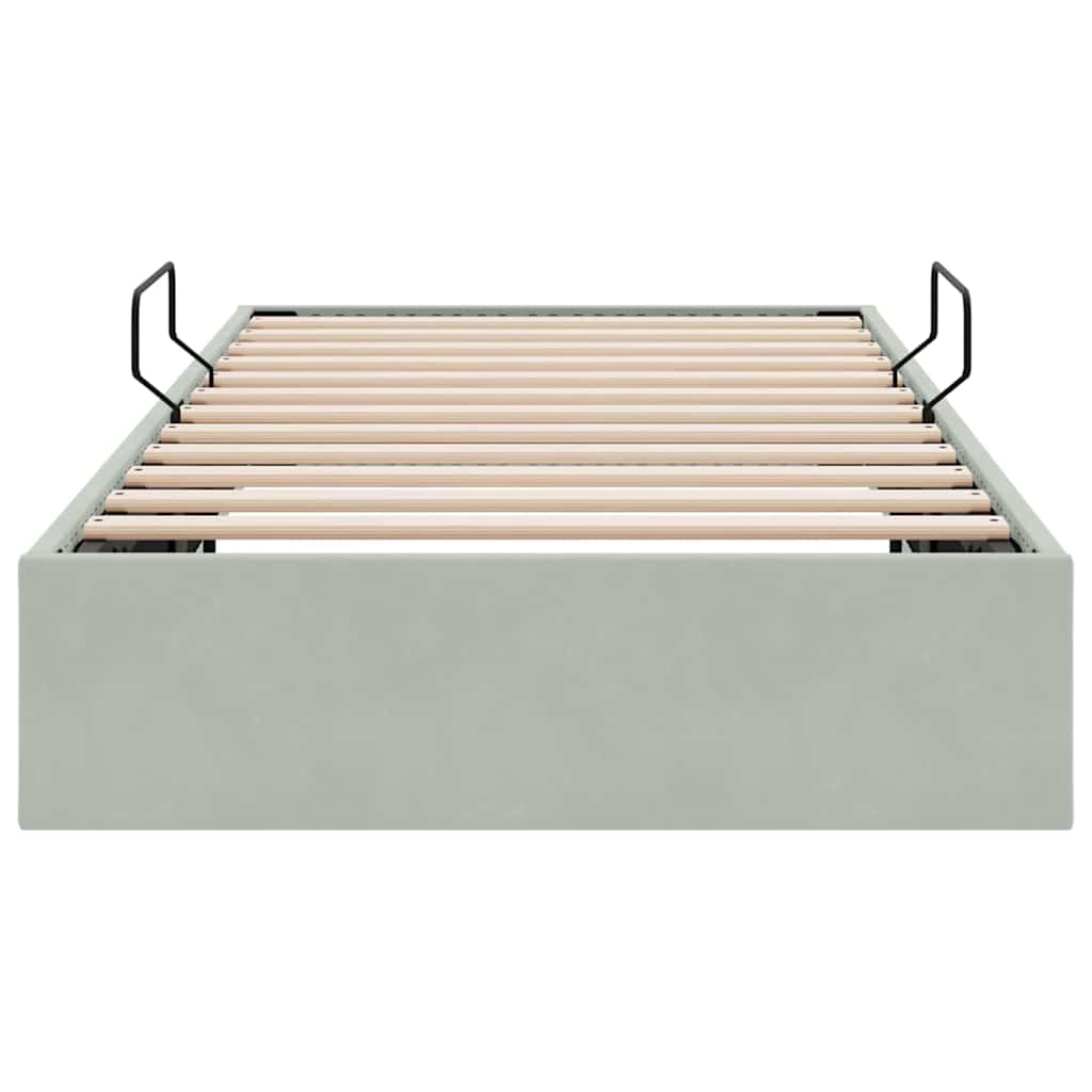 Krevet s od storage s pohranom Svjetlosiva 100 x 190 cm Baršun