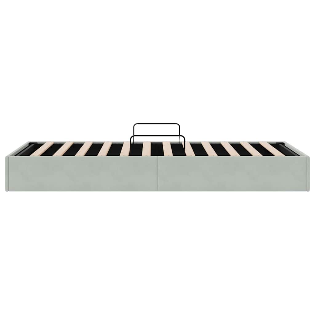 Krevet s od storage s pohranom Svjetlosiva 100 x 190 cm Baršun