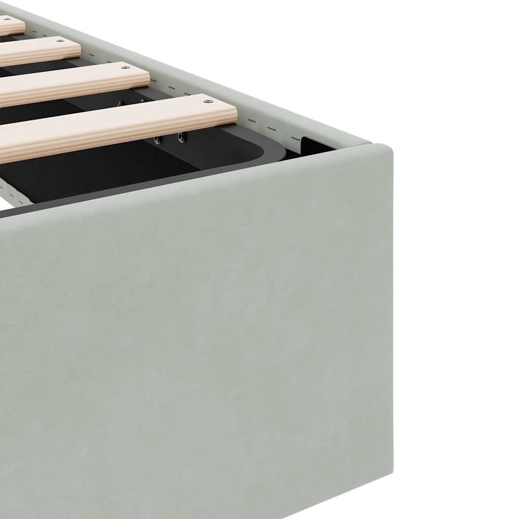 Krevet s od storage s pohranom Svjetlosiva 137 x 190 cm Baršun