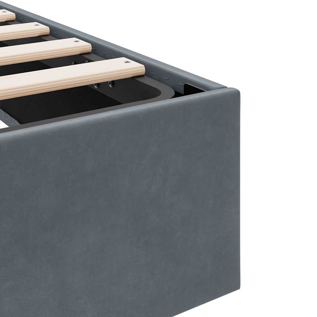 Krevet s od storage s pohranom Tamnosiva 137 x 190 cm Baršun