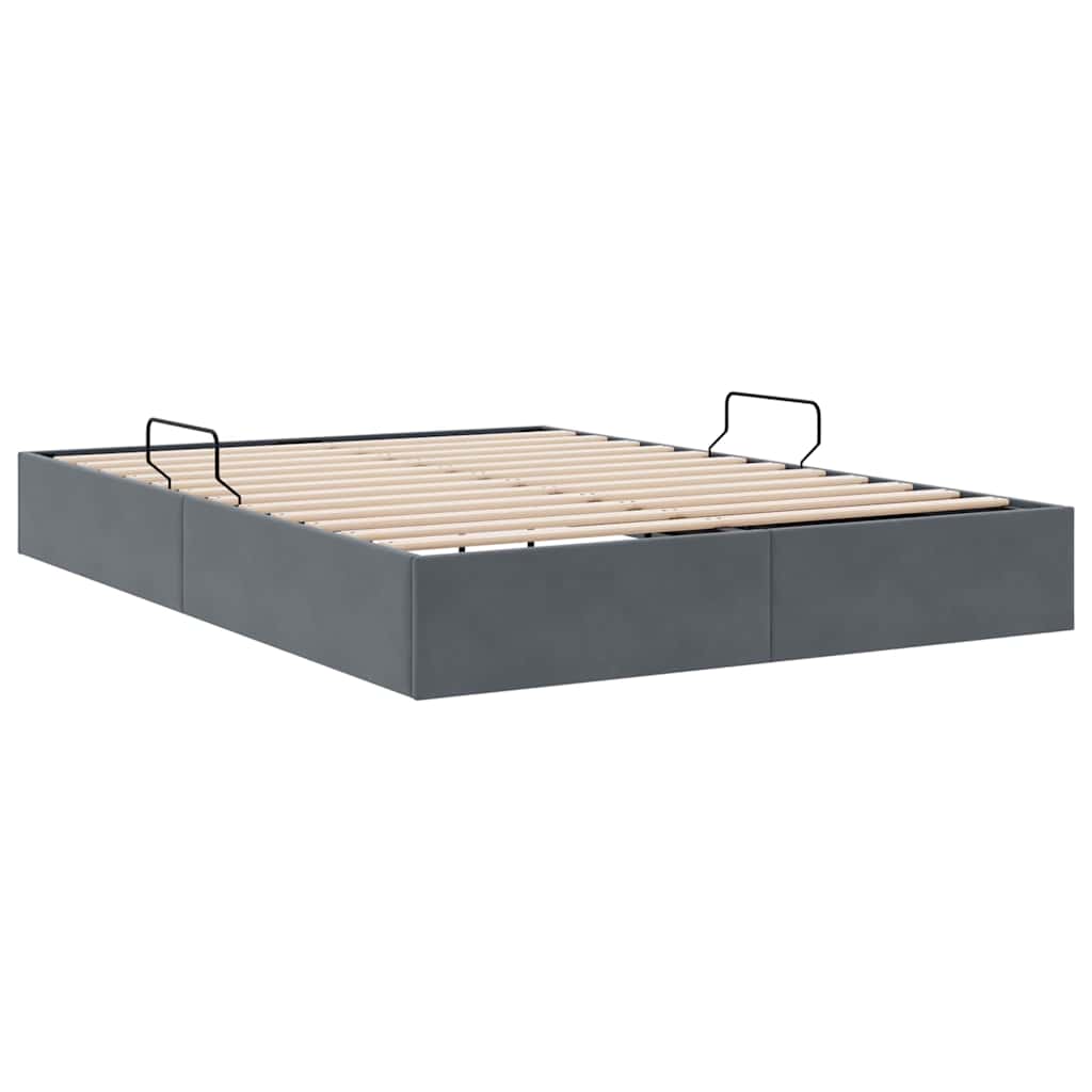 Krevet s od storage s pohranom Tamnosiva 153 x 203 cm Baršun