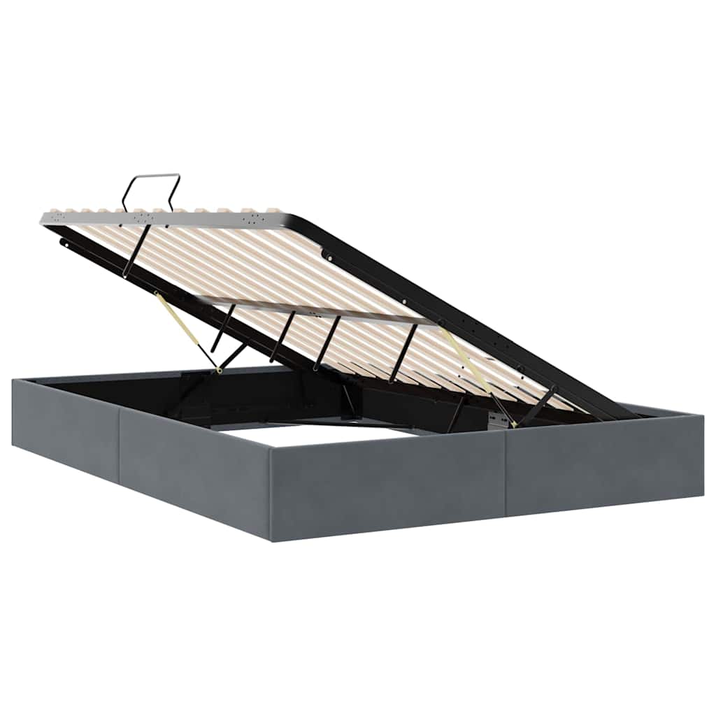 Krevet s od storage s pohranom Tamnosiva 153 x 203 cm Baršun