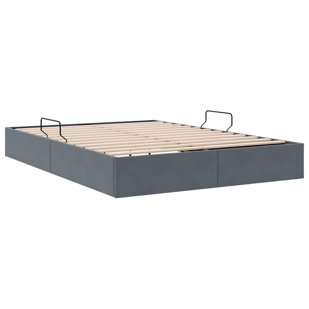 Krevet s od storage s pohranom Tamnosiva 153 x 203 cm Baršun