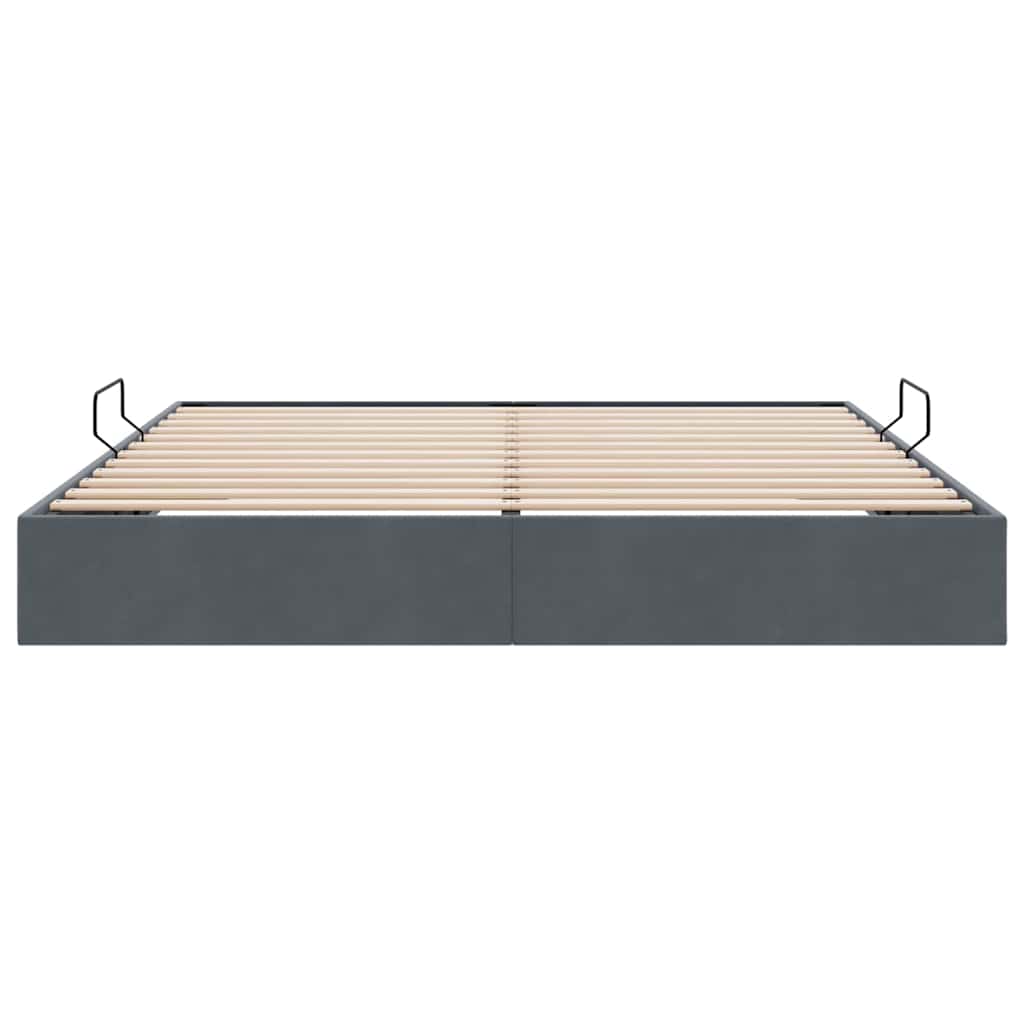 Krevet s od storage s pohranom Tamnosiva 193 x 203 cm Baršun