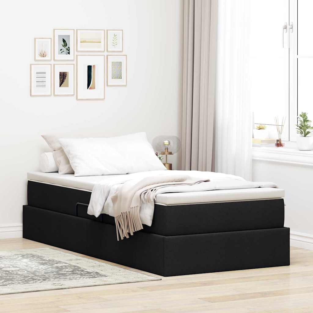 Krevet s madracem i skladištem Crna 100 x 200 cm Poliester