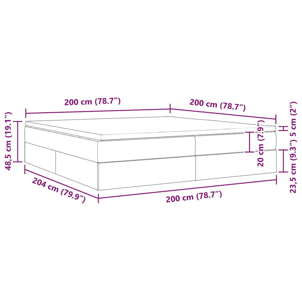 Krevet s madracem i skladištem Crna 200 x 200 cm Poliester