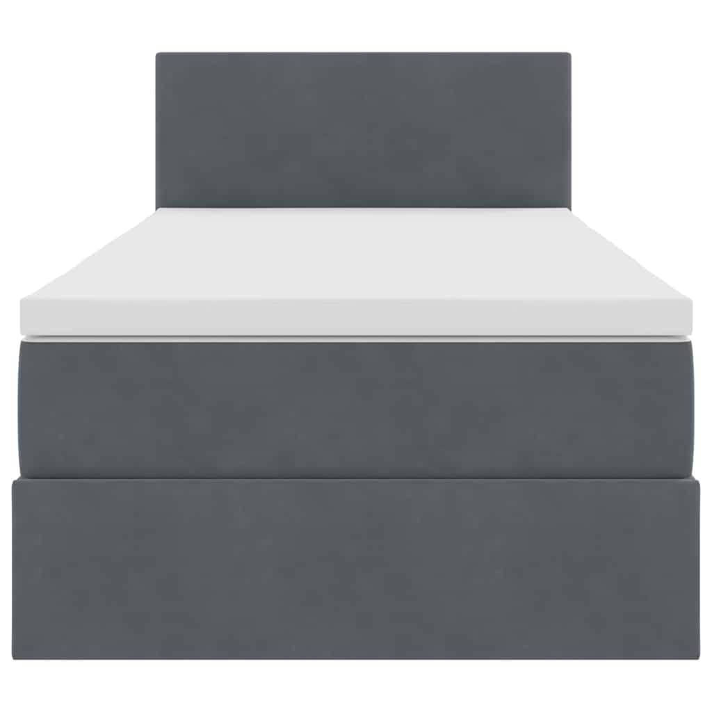 Krevet s od storage s madracem Tamno siva 90 x 190 cm Baršun