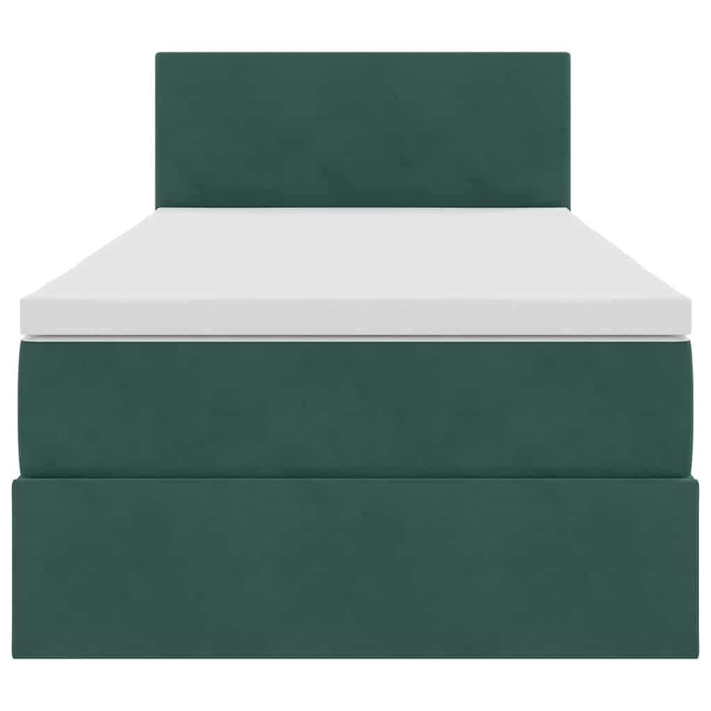 Krevet s od storage s madracem Tamnozelena 90 x 190 cm Baršun