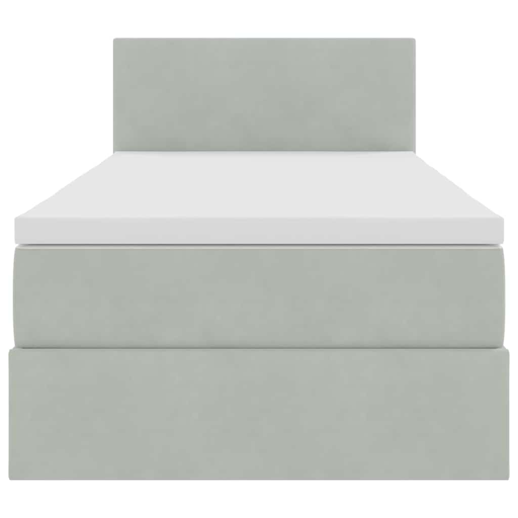 Krevet s od storage s madracem Svijetlo siva 90 x 200 cm Baršun