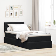 Krevet s od storage s madracem Crna 90 x 200 cm Baršun