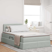 Krevet s od storage Svijetlo siva 120 x 200 cm Baršun