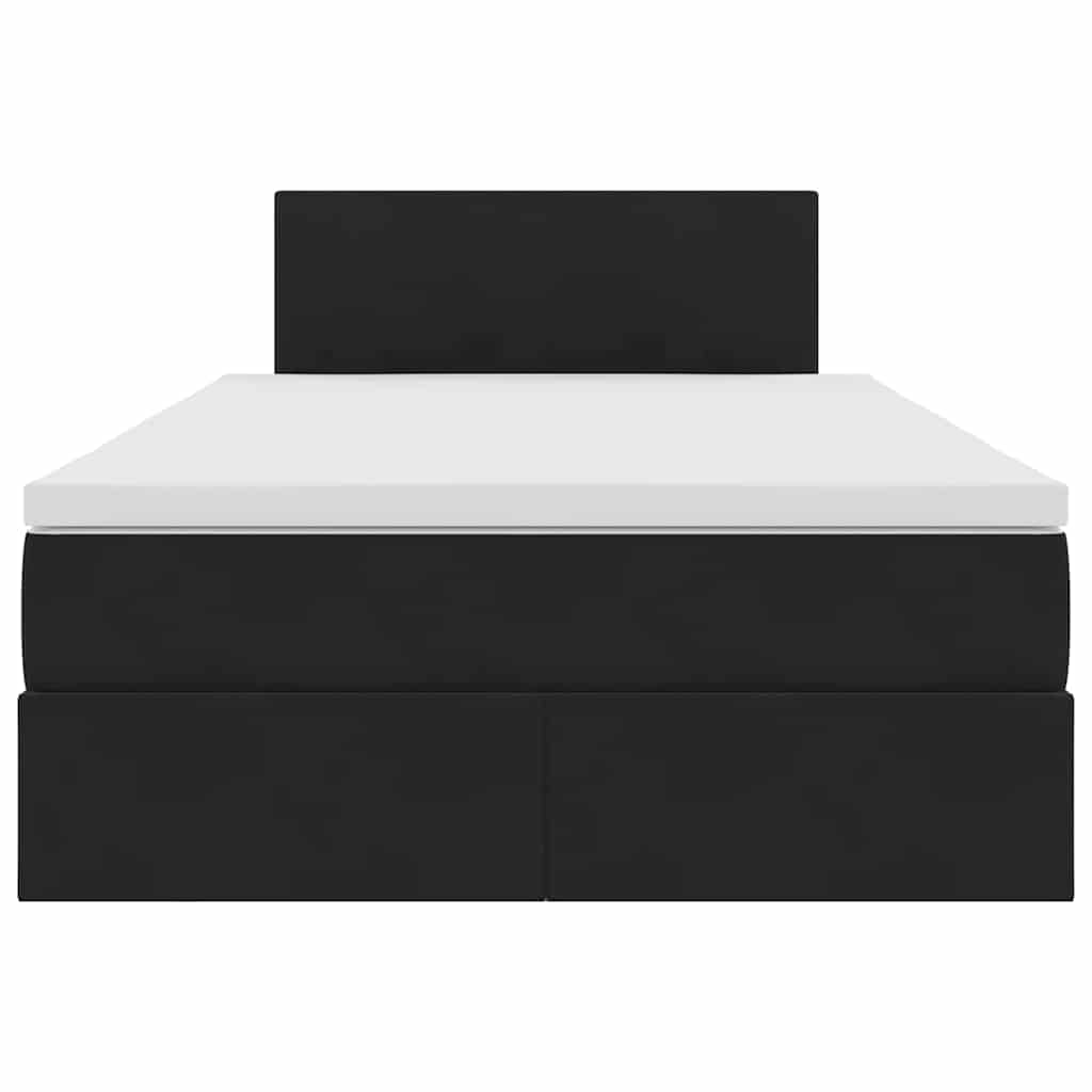 Krevet s od storage s madracem Crna 120 x 200 cm Baršun